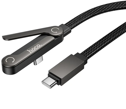 USB-C Data- och laddningskabel - USB-C HOCO U150 Exquisite, 60W, 1,2m, Svart