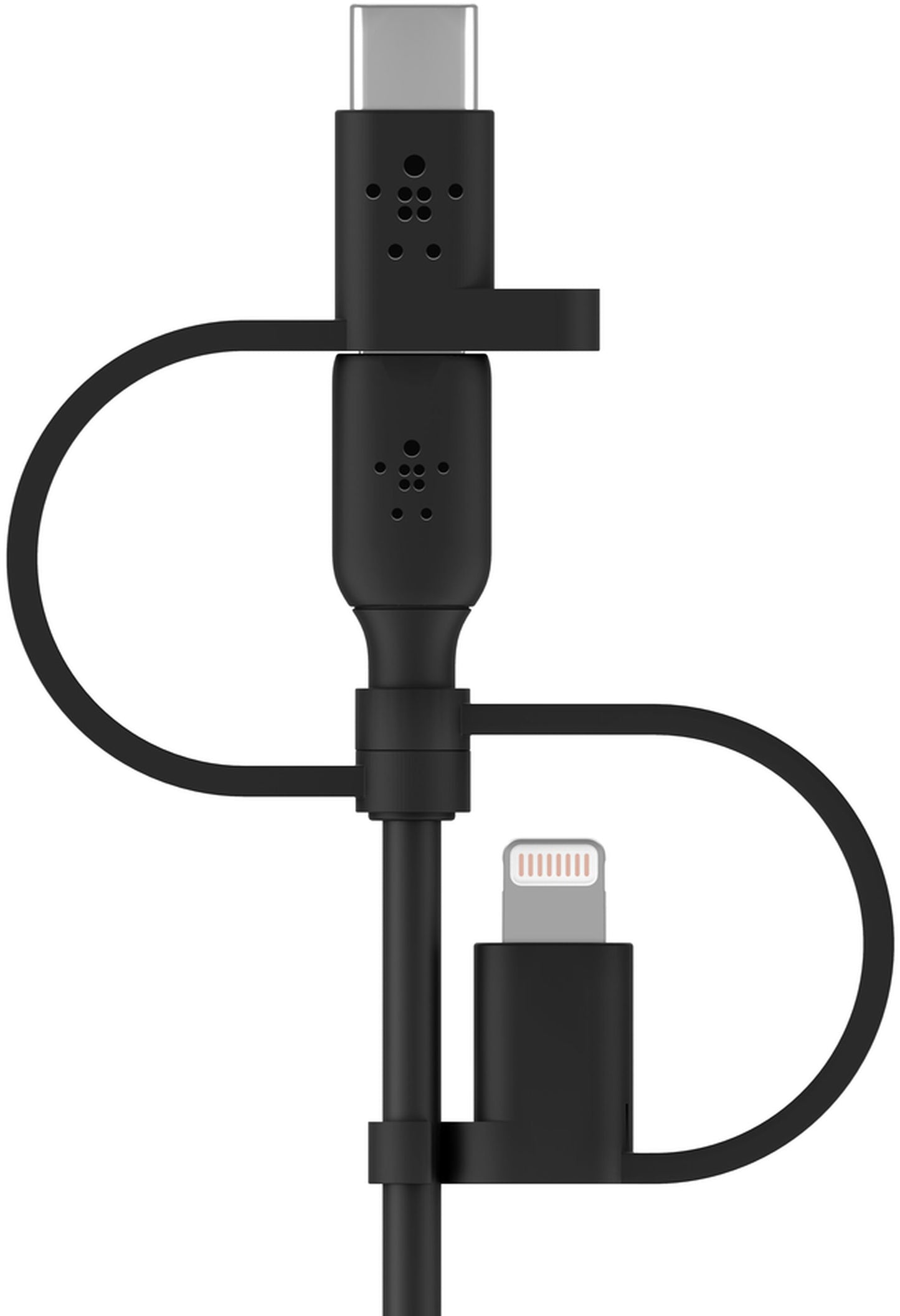 USB-A till Lightning / microUSB / USB-C dataladdningskabel Belkin BoostCharge, 1m, svart CAC001bt1MBK