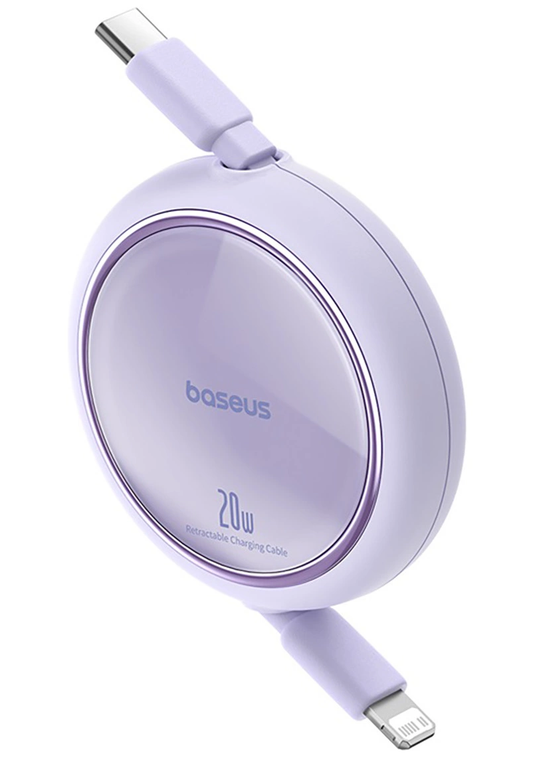 USB-C till Lightning data- och laddningskabel Baseus Free2Pull Mini utdragbar, 20W, 1m, Lila P10364501511-00