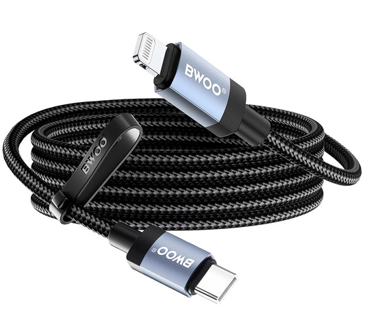 USB-C till Lightning data- och laddningskabel BWOO BO-X401CL, 30W, 1m, svart