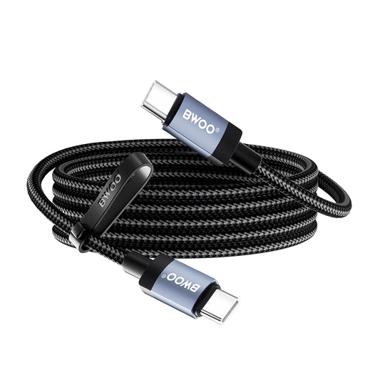 USB-C Data- och laddningskabel - USB-C BWOO BO-X401CC, 65W, 1m, Svart