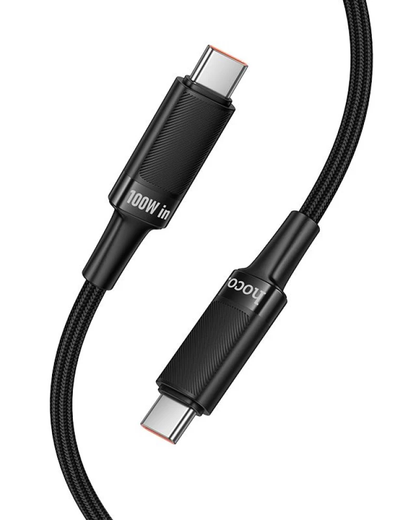 USB-C Data- och laddningskabel - USB-C HOCO U153 Extreme, 100W, 1,2m, Svart