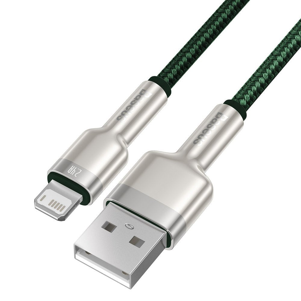 USB-A - Lightning Data- och Laddningskabel Baseus Cafule Metal Series, 18W, 1m, Grön CALJK-A06