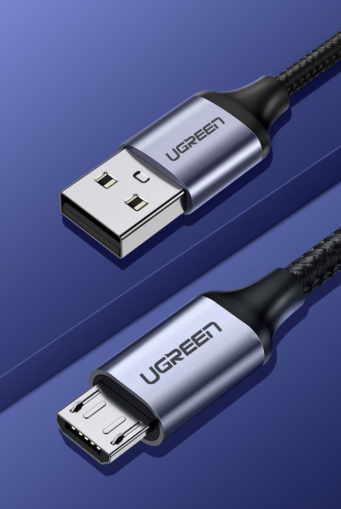 USB-A till microUSB-data- och laddningskabel UGREEN US290, 18W, 1.5m, Svart