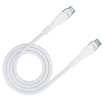 USB-C Data- och laddningskabel - USB-C 3MK Hyper Silicone, 60W, 1m, Vit