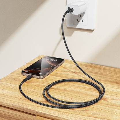 USB-C till USB-C data- och laddningskabel Borofone BX116 Certain, 60W, 1m, Svart