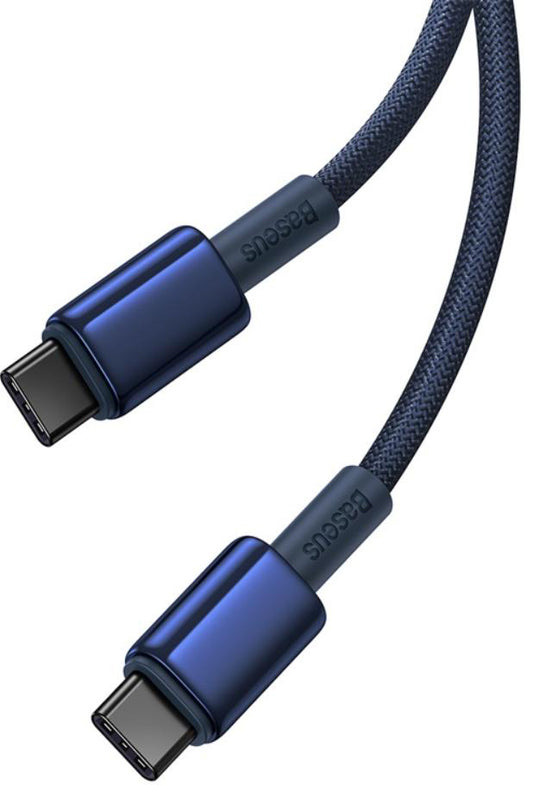 USB-C till USB-C Data- och Laddningskabel Baseus Tungsten Gold, 100W, 2m, Marinblå P10319800321-04