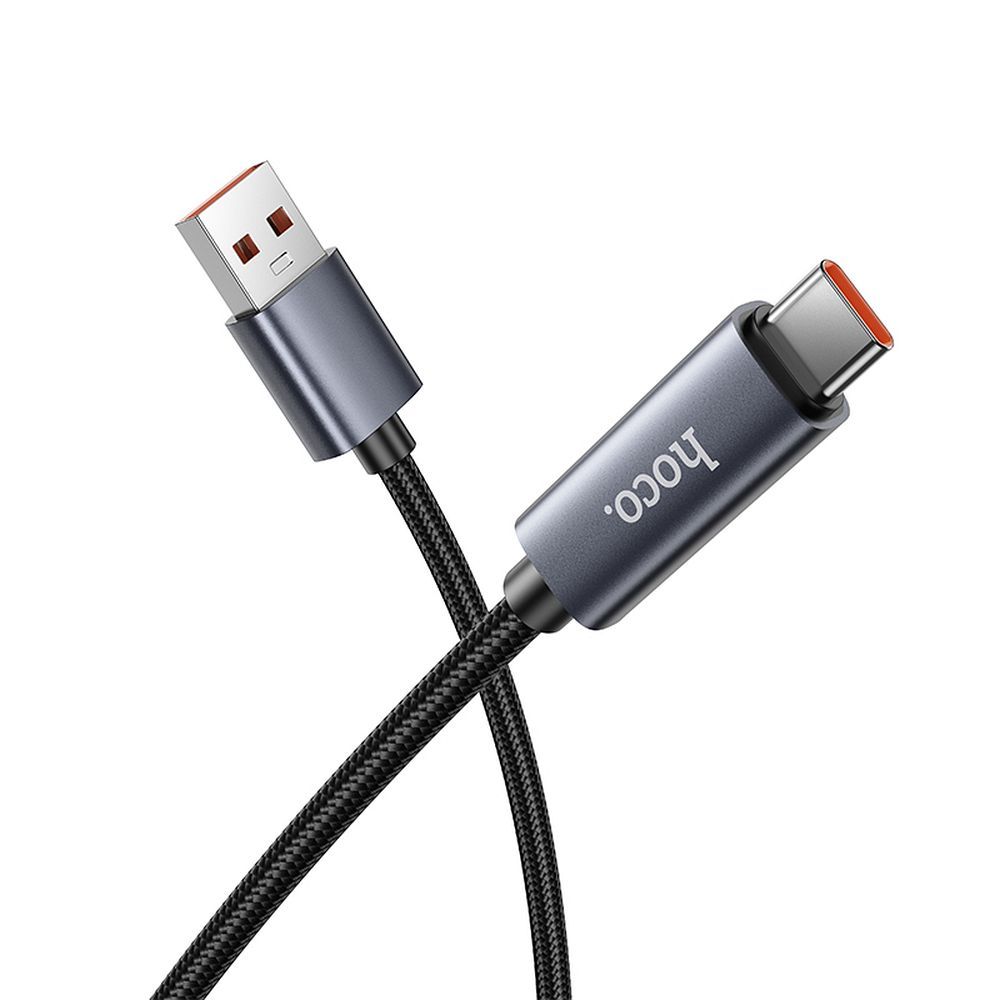 USB-A till USB-C data- och laddningskabel HOCO Display X112, 100W, 1m, Svart