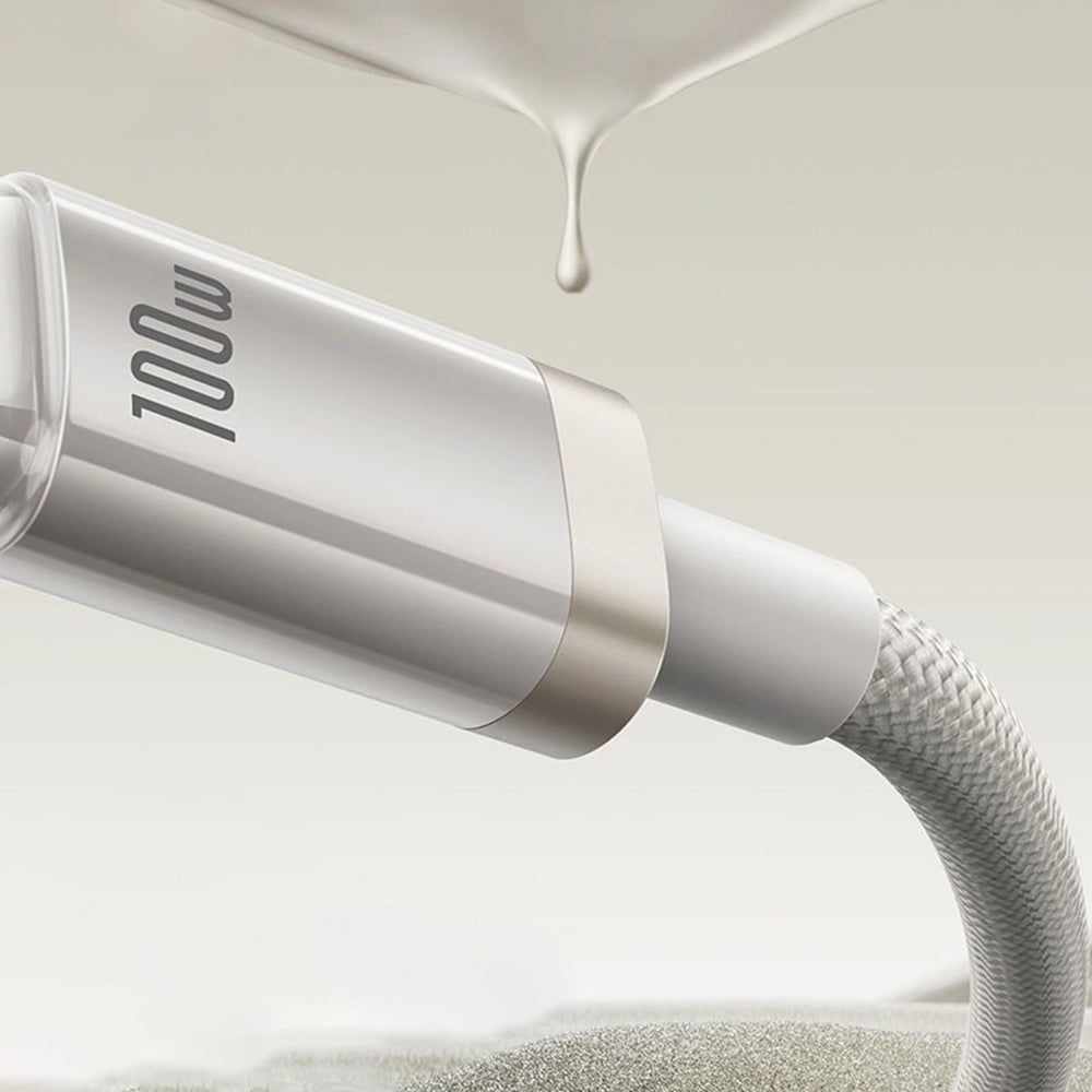 USB-A till USB-C Baseus Titanium data- och laddningskabel, 100W, 2m, Silver P10378102G21-02