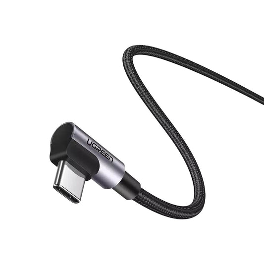 USB-C till USB-C data- och laddningskabel UGREEN US335 Angled, 100W, 2m, Svart