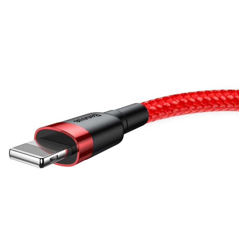USB-A - Lightning Data- och Laddningskabel Baseus Cafule, 18W, 0.5m, Röd CALKLF-A09