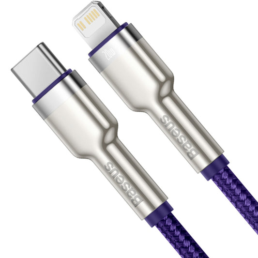 USB-C - Lightning Laddnings- och Datakabel Baseus Cafule Metal Series, 20W, 2m, Lila CATLJK-B05