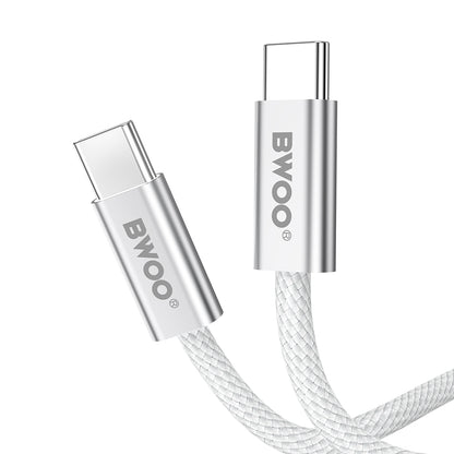 USB-C till USB-C data- och laddningskabel BWOO BO-X317C, 240W, 1m, Vit