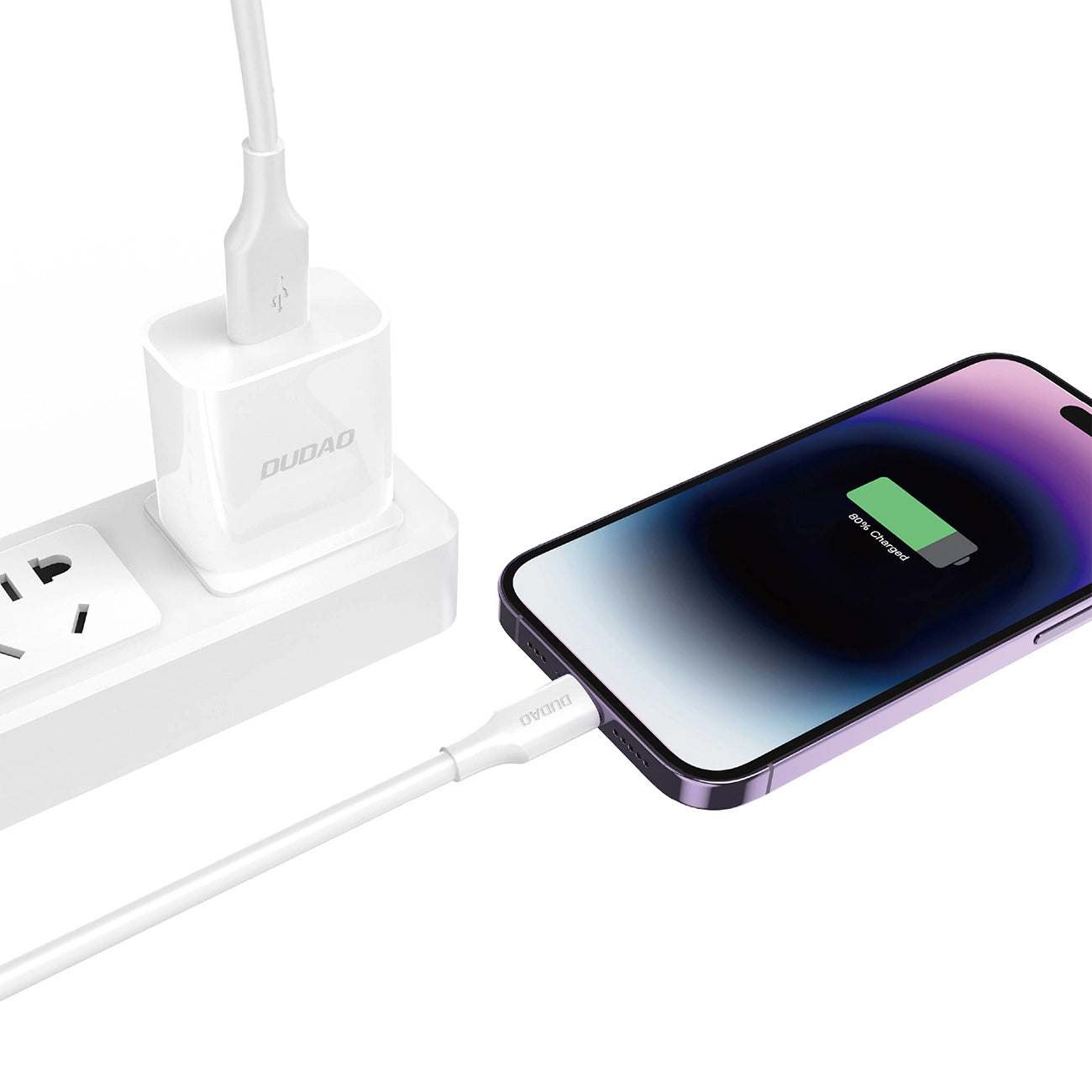 USB-A - Lightning Dudao L2sL data- och laddningskabel, 30W, 1.2m, Vit