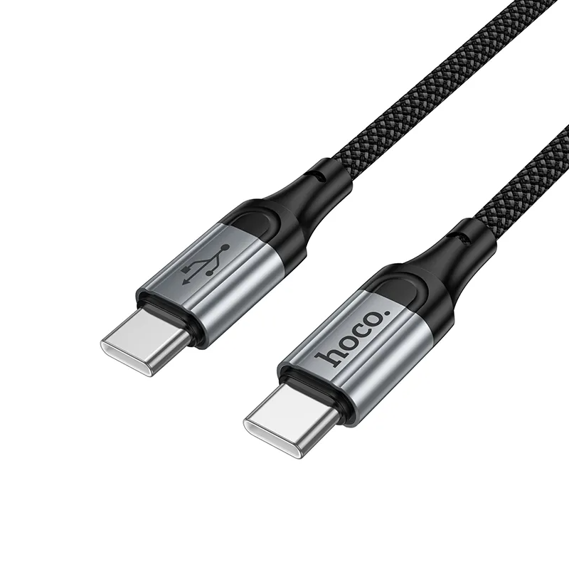 USB-C till USB-C data- och laddningskabel HOCO X121, 60W, 1.5m, Svart