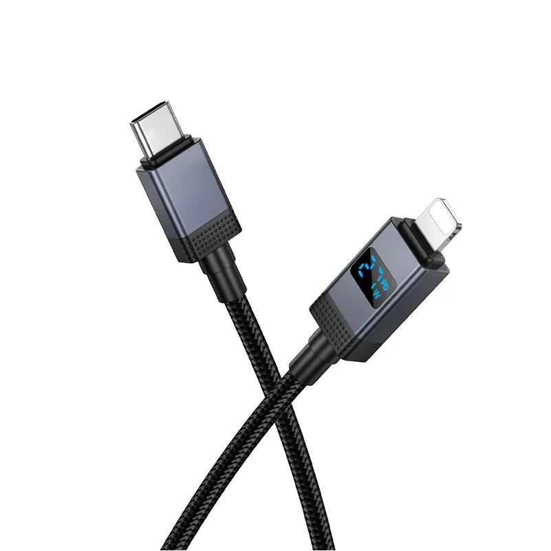 USB-C till Lightning Data- och Laddningskabel HOCO X118 Display, 27W, 1m, Svart