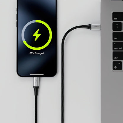 USB-C till USB-C data- och laddningskabel Allity. AUC-01, 100W, 2m, Svart