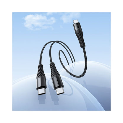 USB-C Laddningskabel - 2 x USB-C HOCO X123, 10W, 1m, Svart