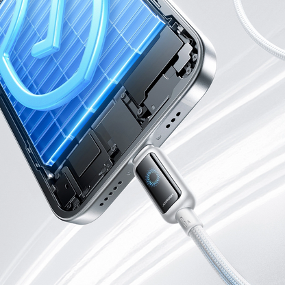 Data- och laddningskabel USB-A - Lightning Joyroom S-A55 StarFlight Display, 18W, 1.2m, Vit