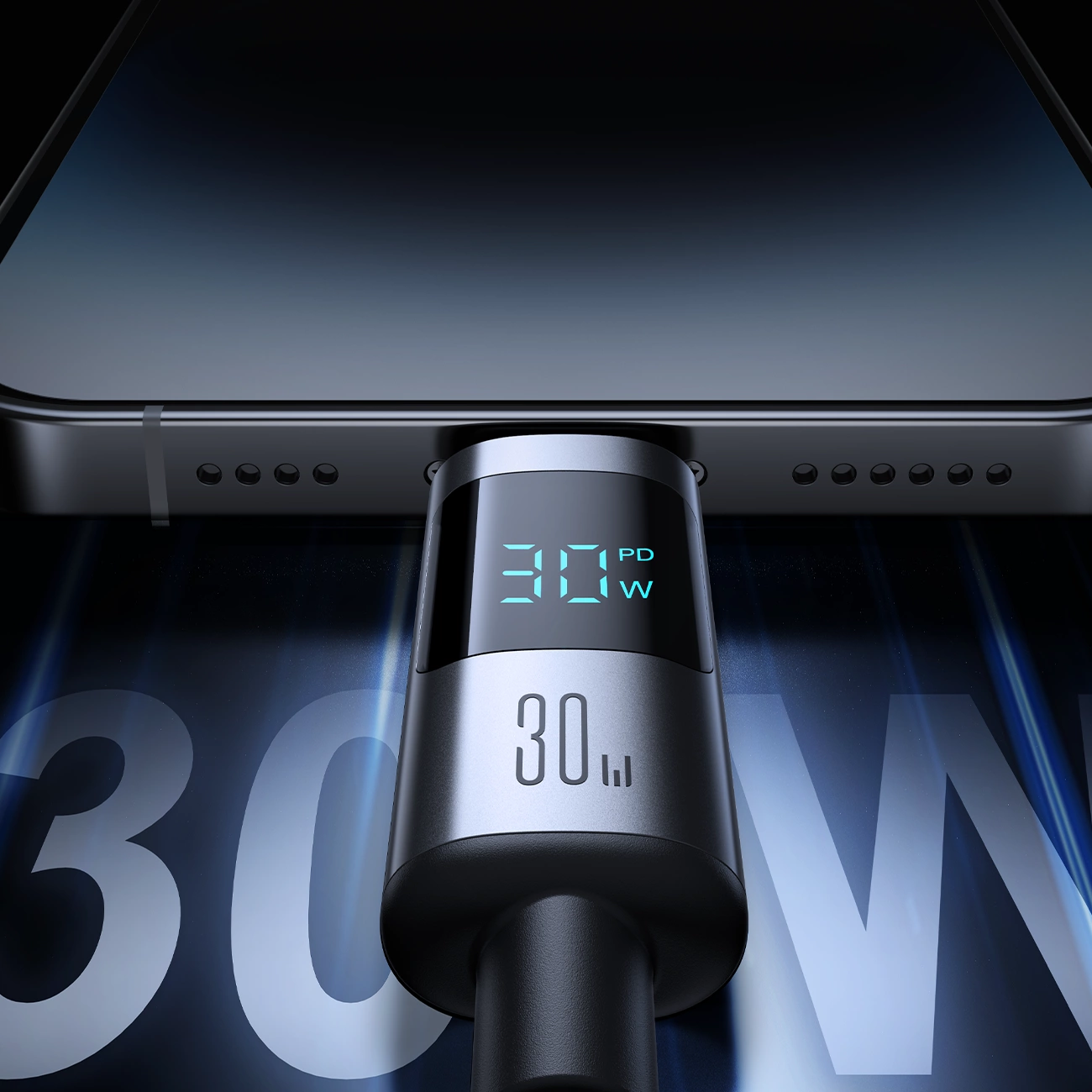 USB-C till Lightning Joyroom S-A16 Pro Prism Display data- och laddningskabel, 30W, 1.2m, Svart