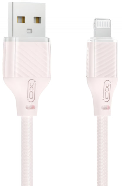 USB-A - Lightning Data- och Laddningskabel XO Design NB291, 18W, 1m, Rosa