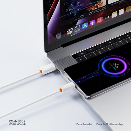 USB-A - Lightning Data- och Laddningskabel XO Design NB302, 18W, 1m, Vit