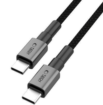 USB-C till USB-C data- och laddningskabel Tech-Protect Ultraboost DNA MagTwist, 100W, 1m, Grå