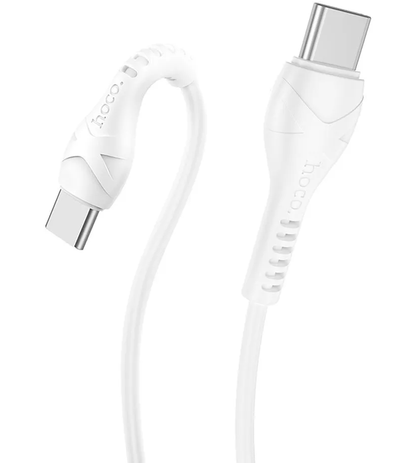 USB-C till USB-C data- och laddningskabel HOCO X37, 60W, 1m, Vit