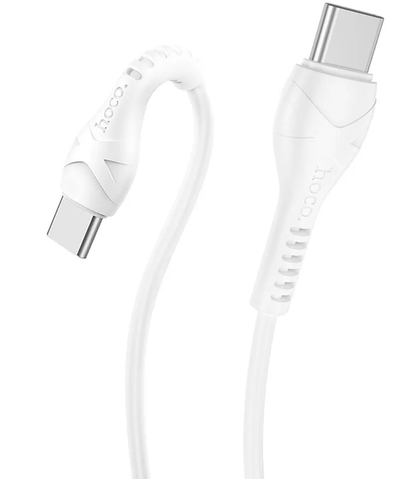 USB-C till USB-C data- och laddningskabel HOCO X37, 60W, 1m, Vit