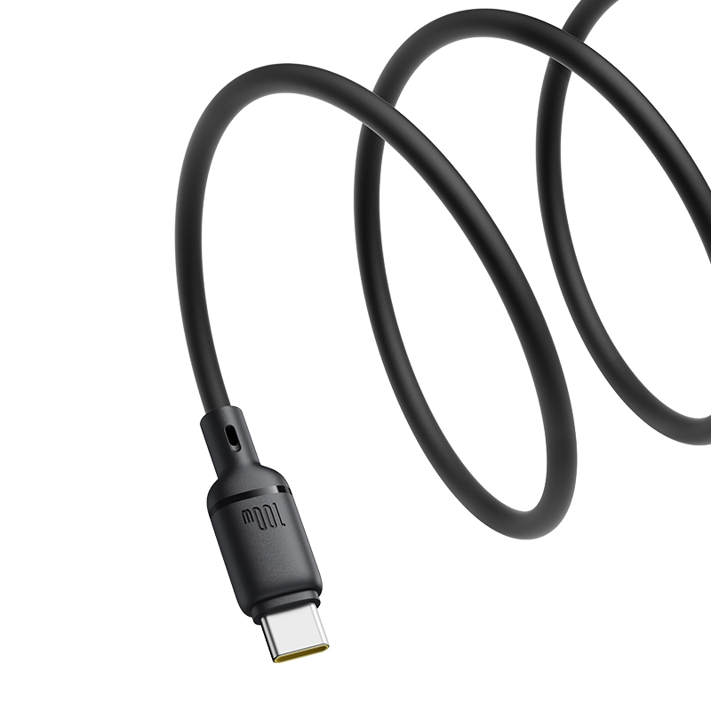 USB-A till USB-C Baseus Silky data- och laddningskabel, 100W, 1m, Svart P10377703113-00