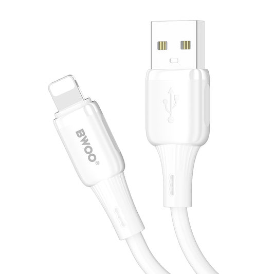 USB-A till Lightning data- och laddningskabel BWOO X329L, 15W, 1m, vit