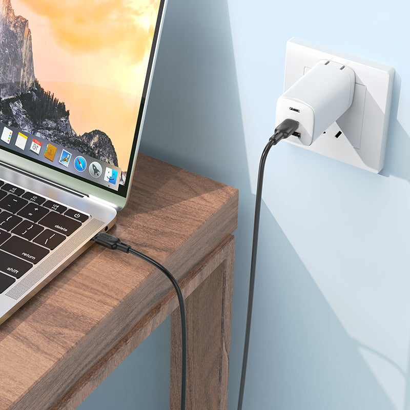 USB-C till USB-C data- och laddningskabel Borofone BX113 Lenny, 60W, 1m, svart