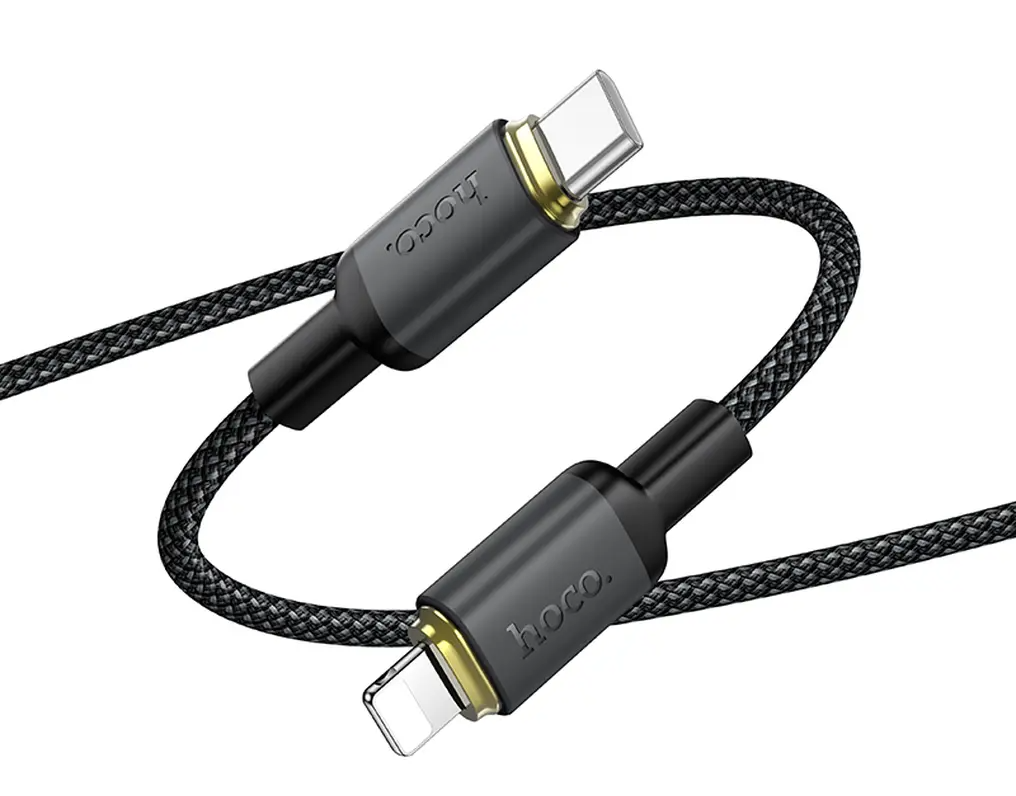 USB-C till Lightning data- och laddningskabel HOCO X128 Benefit, 30W, 1m, svart