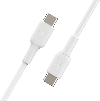 USB-C till USB-C-datakabel och laddning Belkin BoostCharge, 60W, 1m, vit CAB003bt1MWH