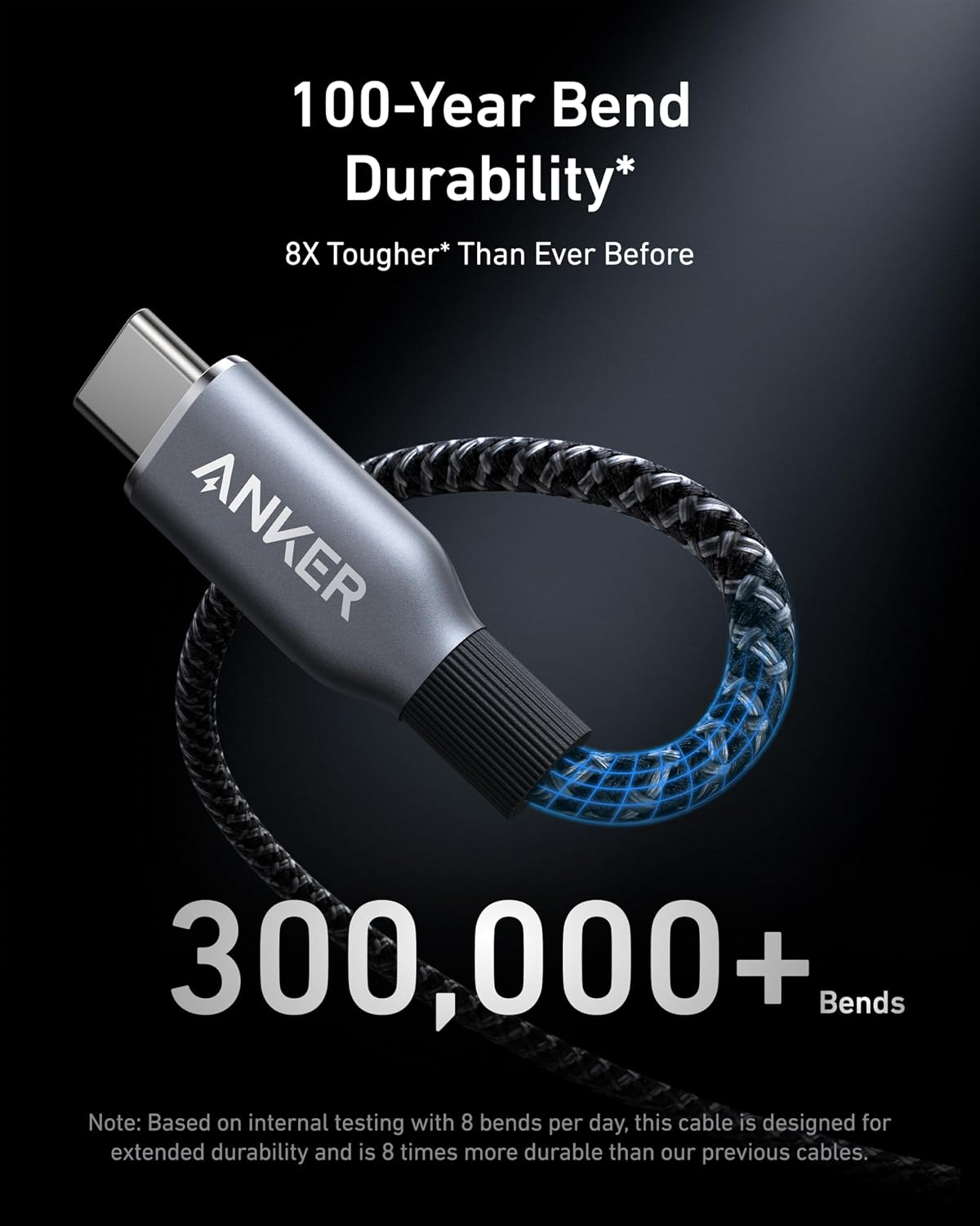 Anker Prime USB-C till USB-C data- och laddningskabel, 240 W, 0,9 m, svart A88E2011