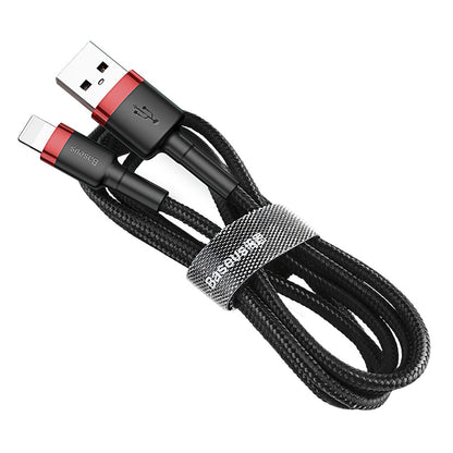 USB-A - Lightning Data och Laddningskabel Baseus Cafule, 18W, 3m, Röd CALKLF-R91