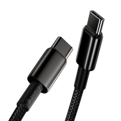 USB-C data- och laddningskabel - USB-C Baseus Tungsten Baseus Tungsten Gold, 100W, 2m, svart CATWJ-A01 CATWJ-A01