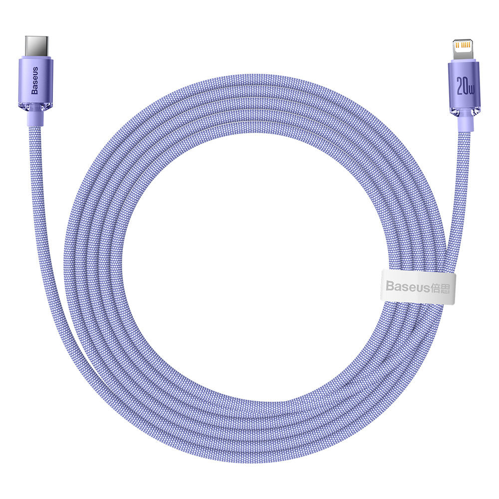 USB-C till Lightning-kabel Baseus Crystal Shine Series, 20W, 2m, Lila CAJY000305
