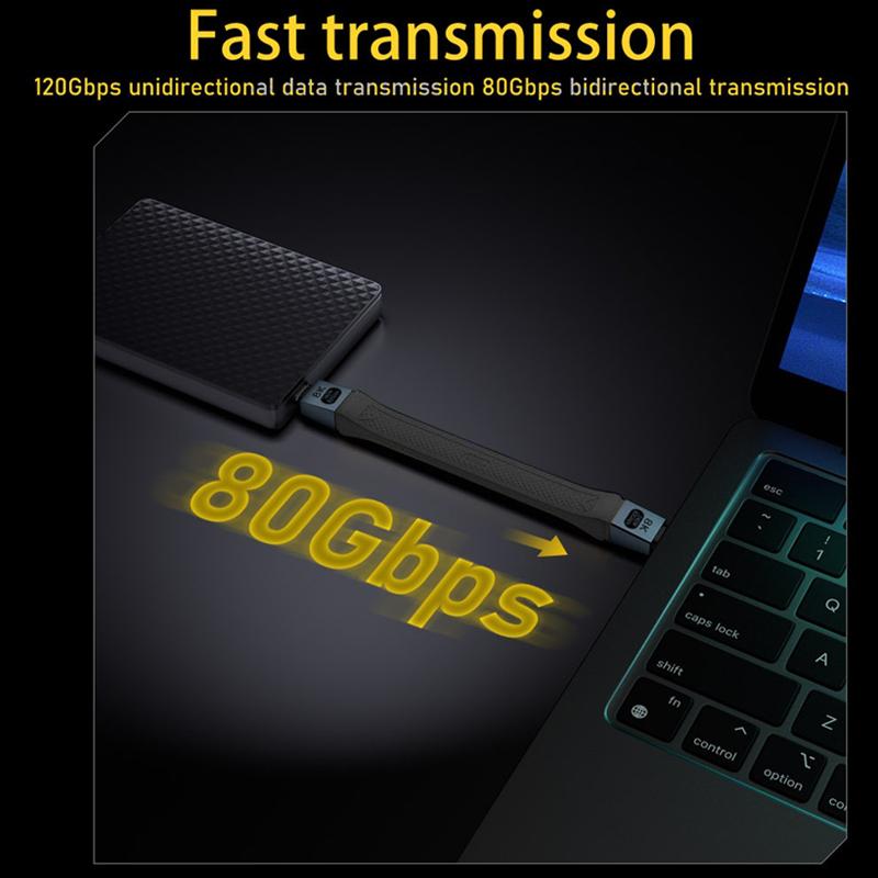 USB-C Data- och Laddningskabel - USB-C OEM 8K Video, 240W, 0.13m, Svart