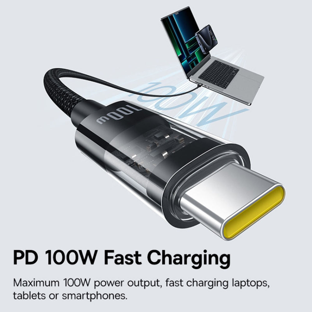 USB-C till USB-C Data- och Laddningskabel Baseus Gem, 100W, 2m, Svart P10373000111-01