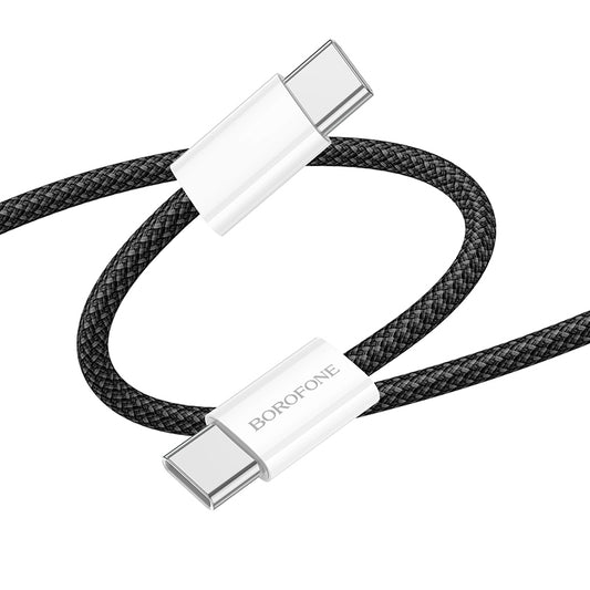 USB-C till USB-C data- och laddningskabel Borofone BX103 Original, 60W, 1m, Svart