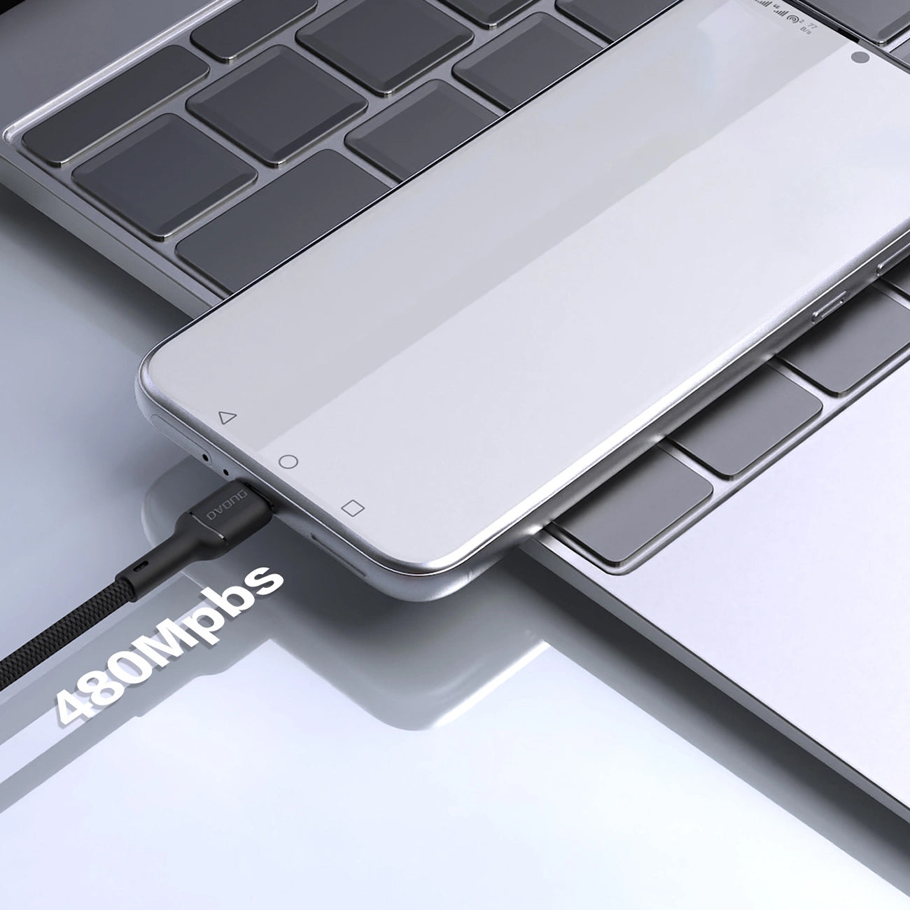 Data- och laddningskabel USB-A - USB-C Dudao L9T, 100W, 1m, Svart