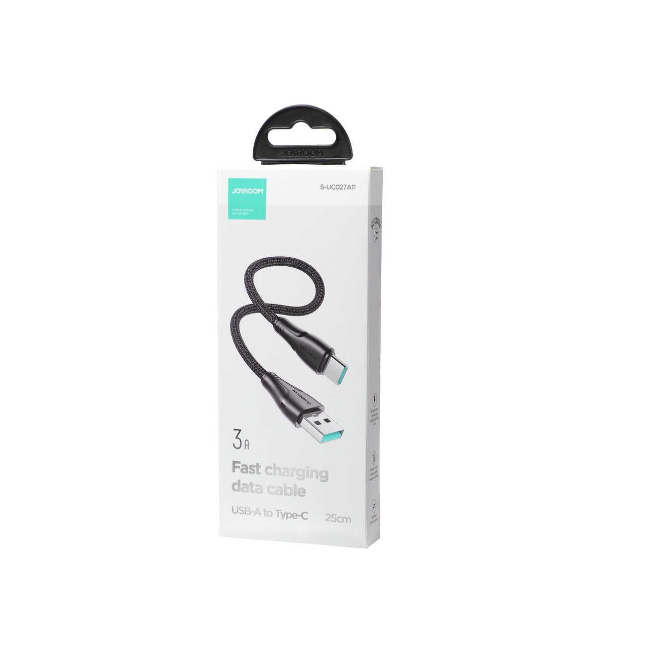 Data- och laddningskabel USB-C till Lightning Joyroom S-A11, 20W, 0,25m, Svart