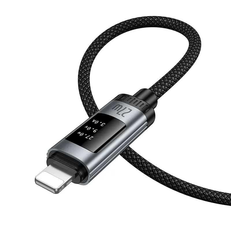 USB-C - Lightning Data- och Laddningskabel HOCO Display U148, 27W, 1.2m, Svart
