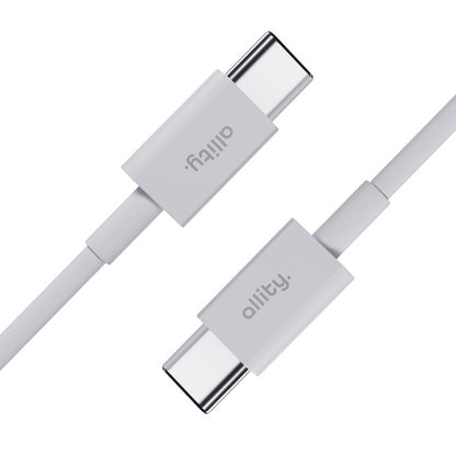 USB-C till USB-C data- och laddningskabel Allity. AUC-03, 100W, 2m, Vit