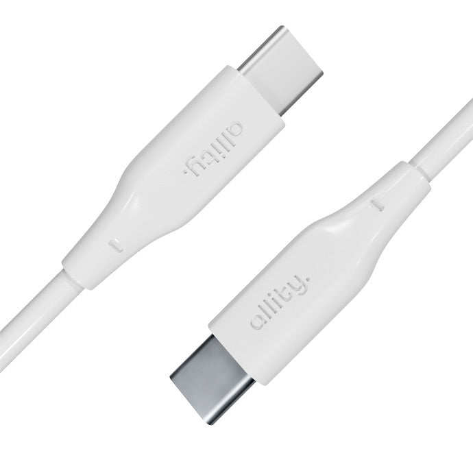 USB-C till USB-C data- och laddningskabel Allity. AUC-02, 100W, 2m, Vit