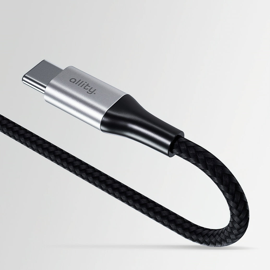 USB-C till USB-C data- och laddningskabel Allity. AUC-01, 100W, 2m, Svart