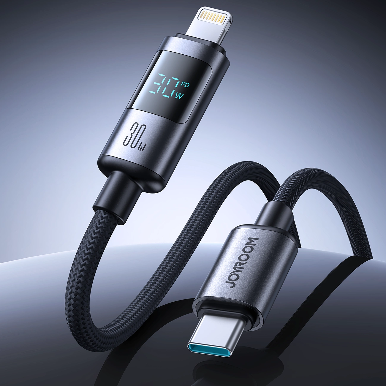 USB-C till Lightning Joyroom S-A16 Pro Prism Display data- och laddningskabel, 30W, 1.2m, Svart
