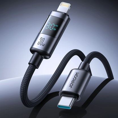 USB-C till Lightning Joyroom S-A16 Pro Prism Display data- och laddningskabel, 30W, 1.2m, Svart