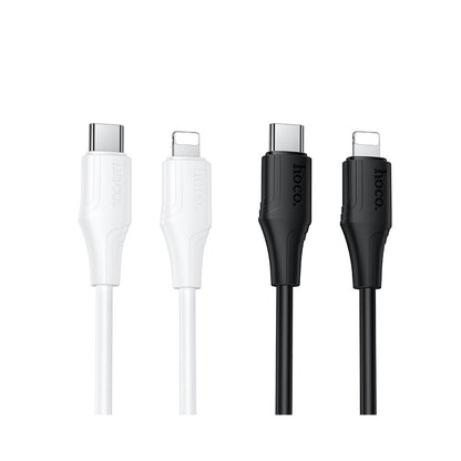 Data- och laddningskabel USB-C - Lightning HOCO X124, 27W, 1m, Vit